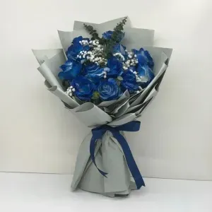 Royal Blue Rose Elegance Bouquet