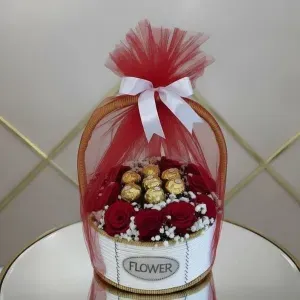 Royal Red Roses Floral Basket