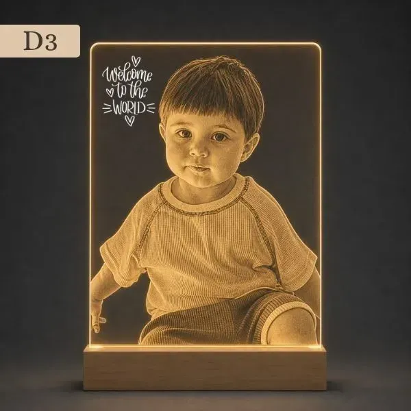 Welcome Baby Photo LED Acrylic Lamp