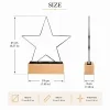 Personalized Star Glass Award Plaque with Wood Base