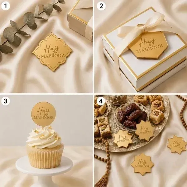 Acrylic Hajj Mabroor Cake topper Acrylic Hajj Mabroor Cake topper