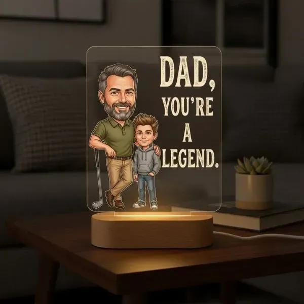 Engraved Father's Day LED Lamp Gift for Dad (2) Engraved Father's Day LED Lamp Gift for Dad