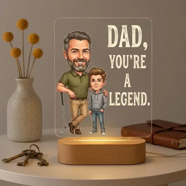 Engraved Father's Day LED Lamp Gift for Dad Engraved Father's Day LED Lamp Gift for Dad