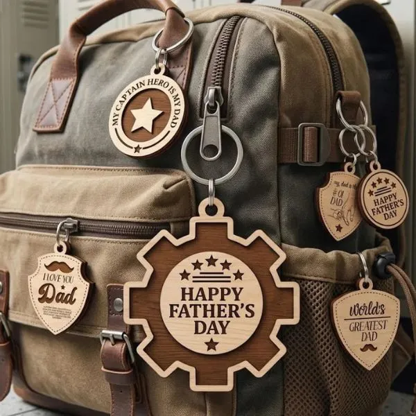 Father’s Day Wooden Keychain Gift - Gifts gift from ZAYOSHE in Maleha Street, Sharjah, UAE - image 2