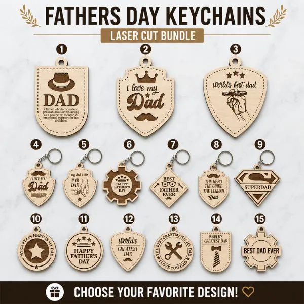 Father’s Day Wooden Keychain Gift - Gifts gift from ZAYOSHE in Maleha Street, Sharjah, UAE