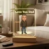 Love You Dad Personalized Acrylic Photo LED Lamp