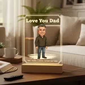 Love You Dad Personalized Acrylic Photo LED Lamp Love You Dad Personalized Acrylic Photo LED Lamp