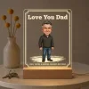 Love You Dad Personalized Acrylic Photo LED Lamp