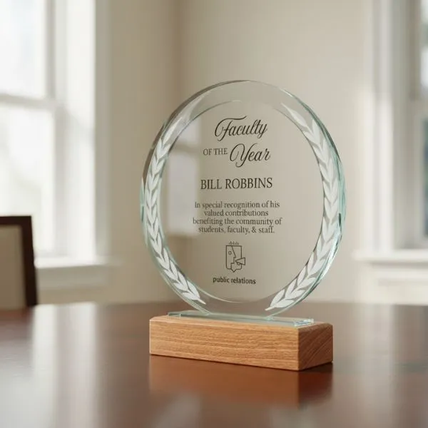 Personalized Crystal Flame Plaque with Laurel Engraving - Gifts gift from ZAYOSHE in Maleha Street, Sharjah, UAE - image 2