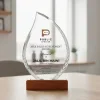 Personalized Crystal Flame Plaque with Laurel Engraving