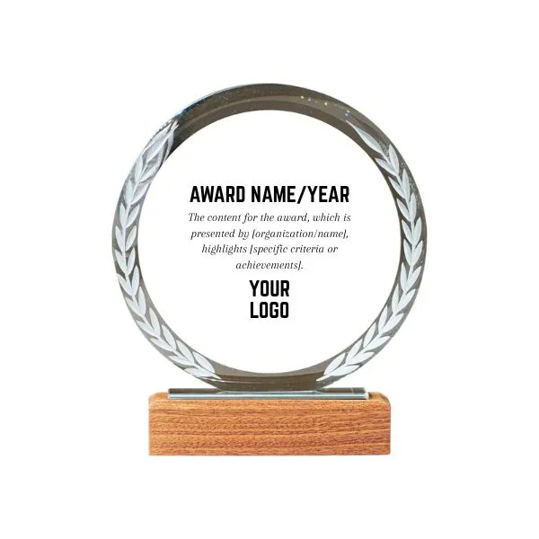 Personalized Crystal Flame Plaque with Laurel Engraving - Gifts gift from ZAYOSHE in Maleha Street, Sharjah, UAE