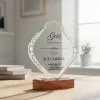 Personalized Diamond Crystal Plaque with Laurel Engraving