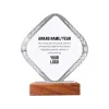 Personalized Diamond Crystal Plaque with Laurel Engraving