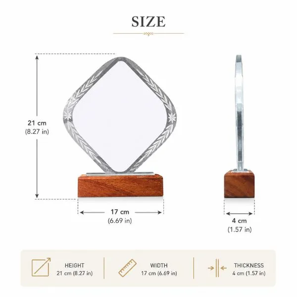 Personalized Diamond Crystal Plaque with Laurel Engraving - Gifts gift from ZAYOSHE in Maleha Street, Sharjah, UAE - image 3