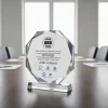 Personalized Octagon Crystal Plaque with Beveled Edges