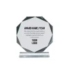 Personalized Octagon Crystal Plaque with Beveled Edges