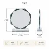 Personalized Octagon Crystal Plaque with Beveled Edges