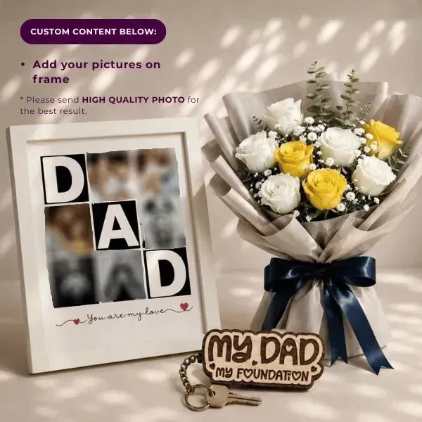 Personalized Photo Frame Gift Bundle for Dad (2) Personalized Photo Frame Gift Bundle for Dad