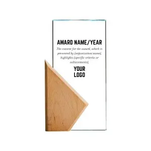 Personalized Shield Crystal Plaque on Walnut Base
