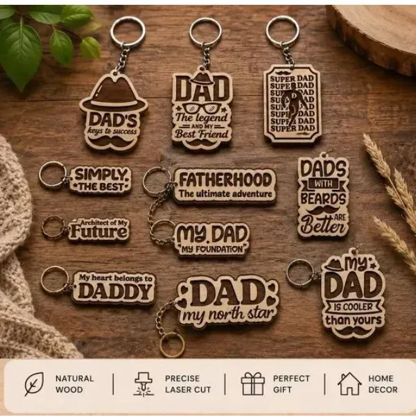 Wooden Car Keychain Gift for Dad Wooden Car Keychain Gift for Dad