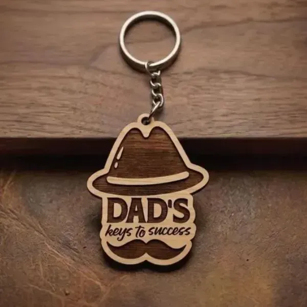 Wooden Car Keychain Gift for Dad (7) Wooden Car Keychain Gift for Dad