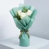 Fresh White Rose Bouquet – Elegant Hand-Tied Green Wrapped Flowers 1 Fresh White Rose Bouquet