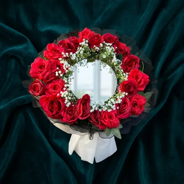 Luxury Red Rose Mirror Bouquet Tray - Flowers gift from ZAYOSHE in Maleha Street, Sharjah, UAE - image 2