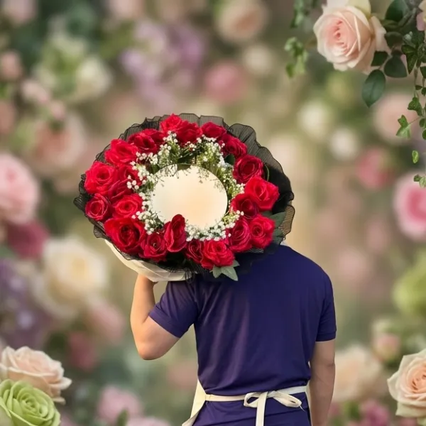 Luxury Red Rose Mirror Bouquet Tray - Flowers gift from ZAYOSHE in Maleha Street, Sharjah, UAE - image 3