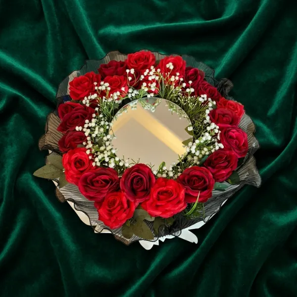 Luxury Red Rose Mirror Bouquet Tray - Flowers gift from ZAYOSHE in Maleha Street, Sharjah, UAE - image 4