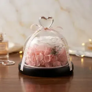 Preserved Rose in Glass Dome with LED Lights 1 Preserved Rose in Glass Dome with LED Lights