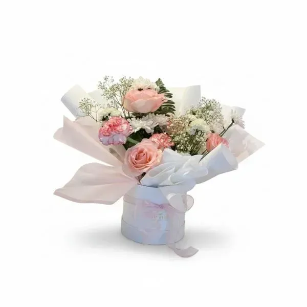 Untitled (600 x 600 px) (1) Pretty Pink & White Blossom Bouquet