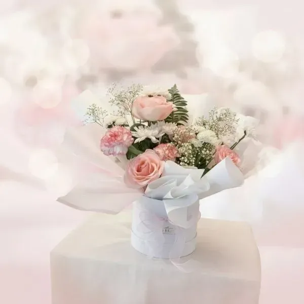 Untitled (600 x 600 px) (2) Pretty Pink & White Blossom Bouquet
