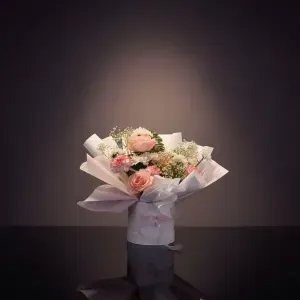 Untitled (600 x 600 px) Pretty Pink & White Blossom Bouquet