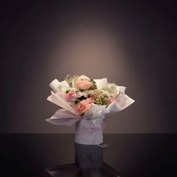 Untitled (600 x 600 px) Pretty Pink & White Blossom Bouquet