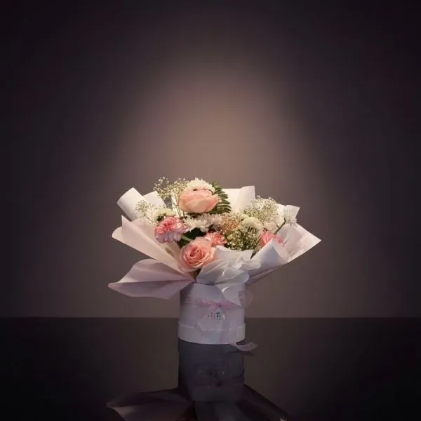 Pretty Pink & White Blossom Bouquet - Flowers gift from ZAYOSHE in Maleha Street, Sharjah, UAE
