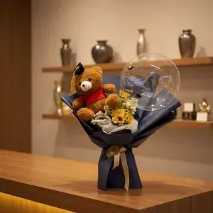 Customized Graduation Bouquet with Teddy Customized Graduation Bouquet with Teddy
