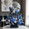 Luxury Father's Day BOBO Balloon & Blue Floral Box
