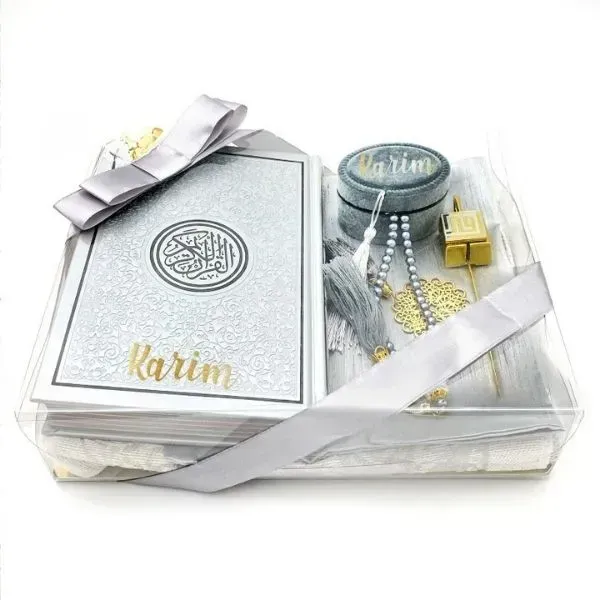 PGS silver 2 Premium Personalized Islamic Gift Set - Silver