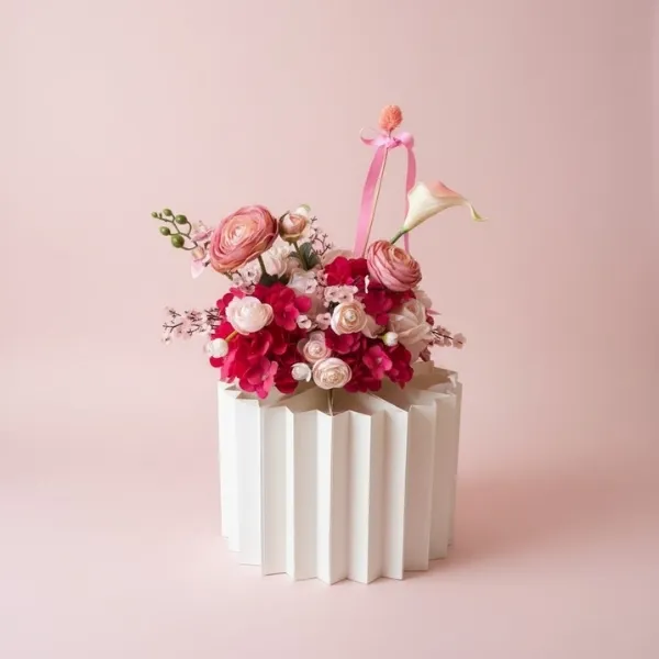 Rosette Fan Bloom Box - Flowers gift from ZAYOSHE in Maleha Street, Sharjah, UAE