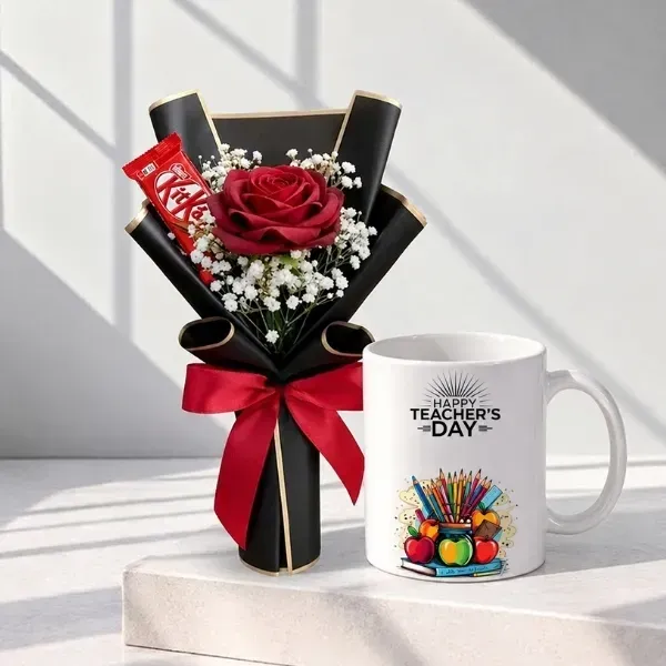 flower+mug5 Personalized Happy Teachers’ Day Rose & Mug Gift Set