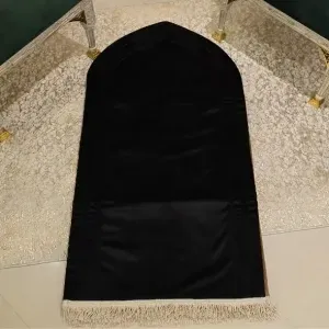 velvet prayer mat black Black Velvet Prayer Mat