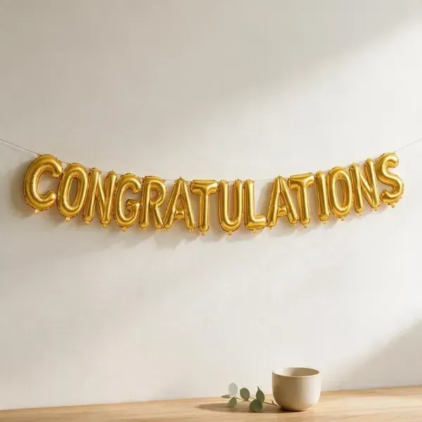 Congratulations Gold Foil Balloon Banner Congratulations Gold Foil Balloon Banner