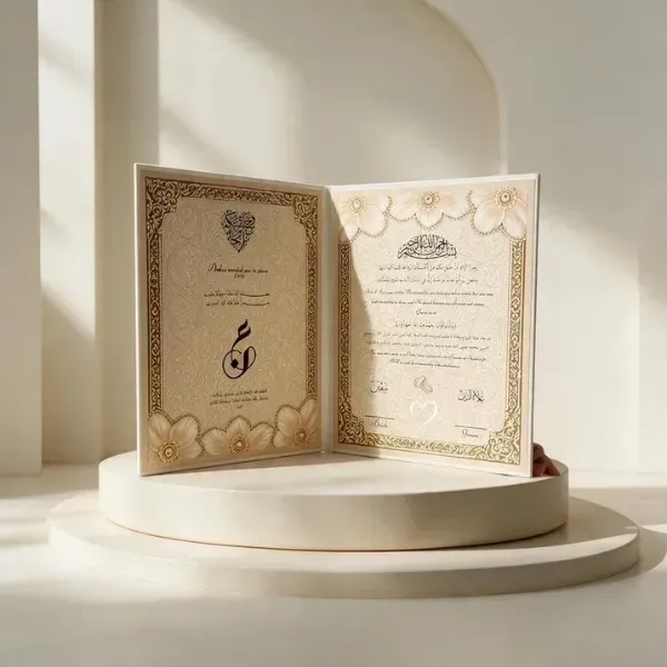 Elegant Islamic Wedding Certificate1 Personalized Nikah Nama – Elegant Islamic Wedding Certificate