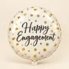 Happy Engagement Gold Polka Dot Foil Helium Balloon