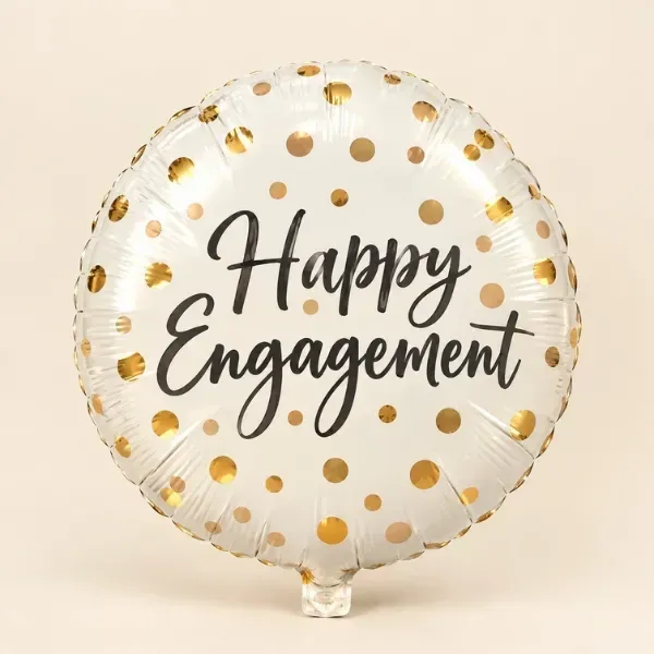 Happy Engagement Gold Polka Dot Foil Helium Balloon