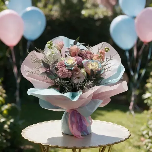 Product listing size (2) Pink & Blue Gender Reveal Bouquet
